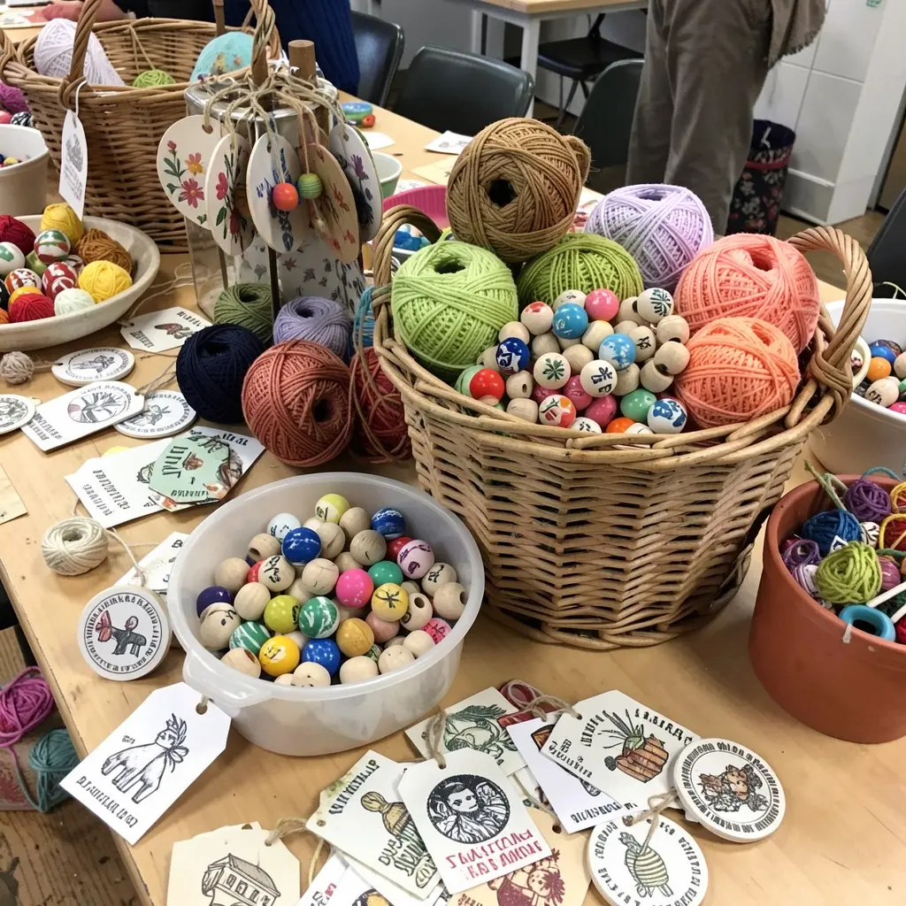 DIY craft workshop with handmade decorations